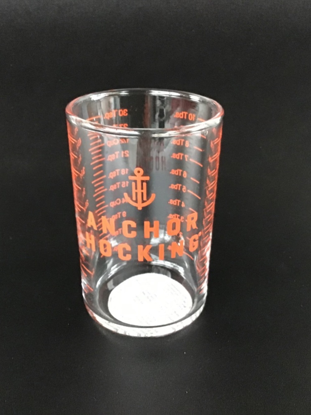 NWT Anchor Hocking 5 oz Glass Measuring Cup Tumbler Mini Liquid Measure Red